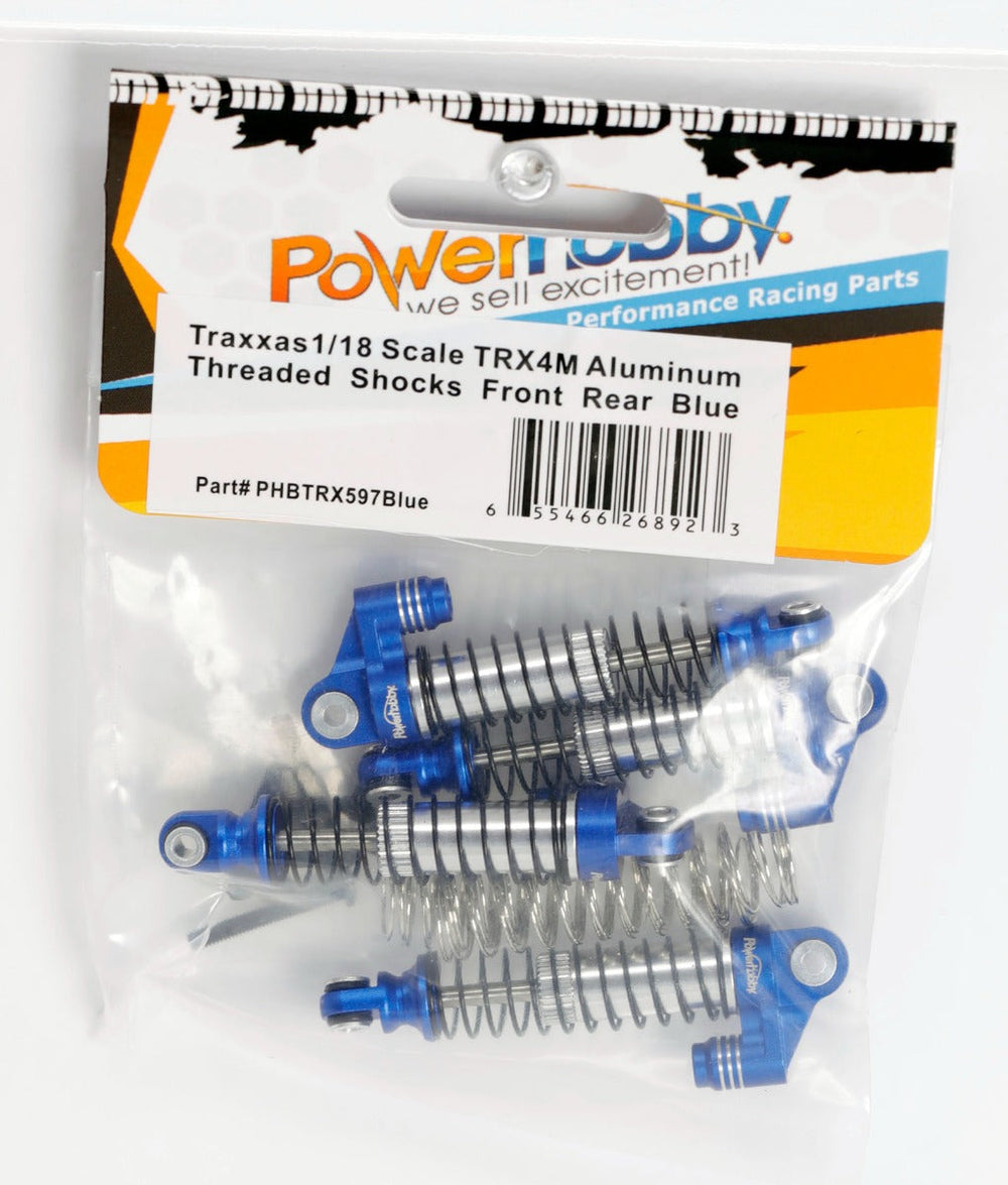 Powerhobby Aluminum 51mm Long Travel Shocks Blue FOR Traxxas TRX-4M