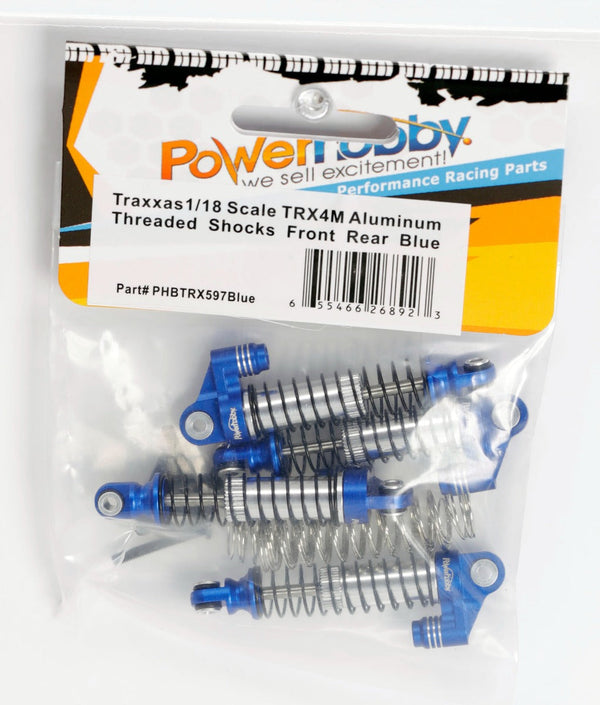 Powerhobby Aluminum 51mm Long Travel Shocks Blue FOR Traxxas TRX-4M