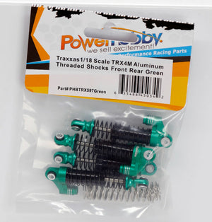 Powerhobby Aluminum 51mm Long Travel Shocks Green FOR Traxxas TRX-4M