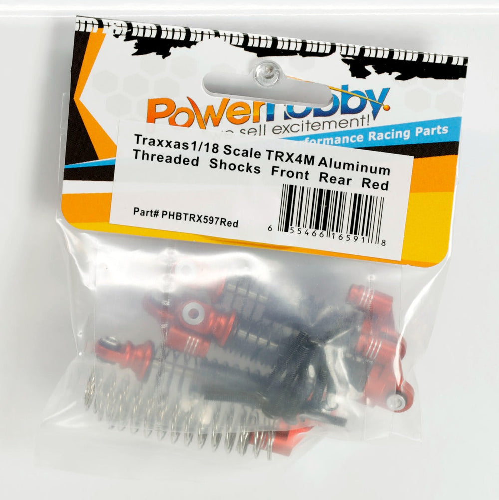 Powerhobby Aluminum 51mm Long Travel Shocks Red FOR Traxxas TRX-4M