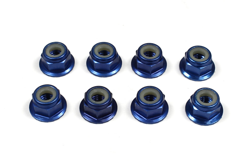 Tuning Haus 4mm Aluminum Locknut-Flanged Knurled (8) Dark Blue
