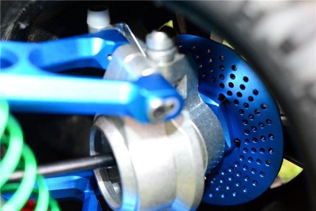 GPM ALUMINUM FRONT WHEEL HEX CLAW +3MM WITH BRAKE DISK TRAXXAS X-MAXX 4X4 BLUE