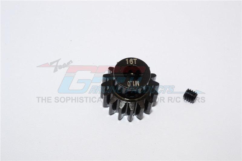 GPM TXM016TS-BLACK STEEL MOTOR GEAR 16T TRAXXAS X-MAXX 4X4