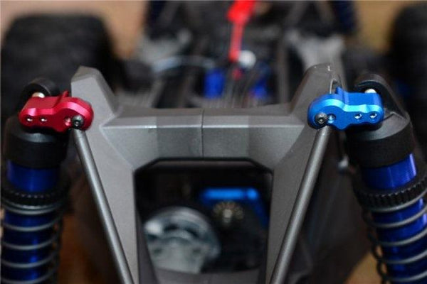 GPM TXM028-RED ALUMINUM FRONT ADJUSTABLE SHOCK MOUNT TRAXXAS X-MAXX 4X4