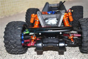 GPM ALUMINUM F/R L-SHAPE PIGGY BACK SPRING DAMPERS 125MM TRAXXAS 1/10 MAXX BLACK