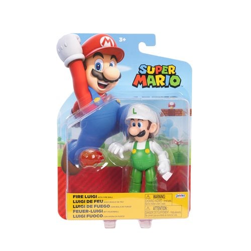 World of Nintendo 4" Action Figure - Fire Luigi