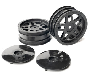 Whitz Racing Products 1/10 Whiplash Front 2.2" 12mm Sprint Car Wheels (2) (Black)