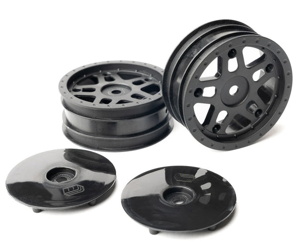 Whitz Racing Products 1/10 Whiplash Front 2.2" 12mm Sprint Car Wheels (2) (Black)