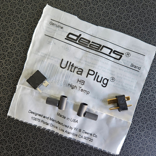 WS Deans Ultra Plug HB, High Temp,Black Male & Female Pair w/ Shrink