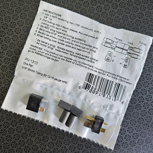 WS Deans Ultra Plug HB, High Temp,Black Male & Female Pair w/ Shrink