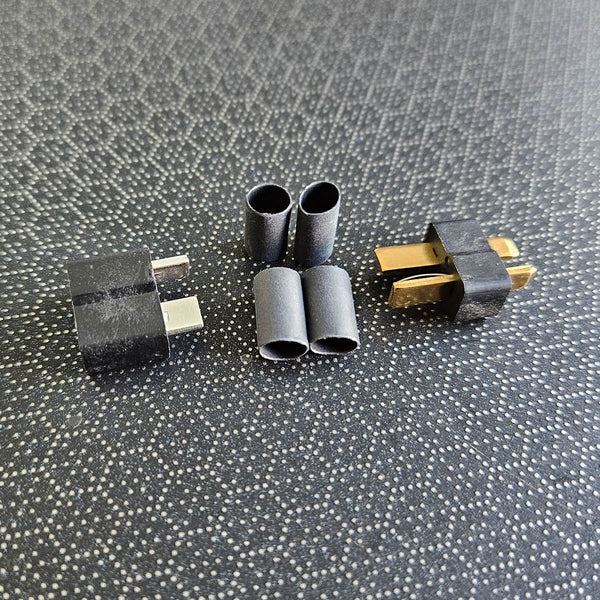 WS Deans Ultra Plug HB, High Temp,Black Male & Female Pair w/ Shrink