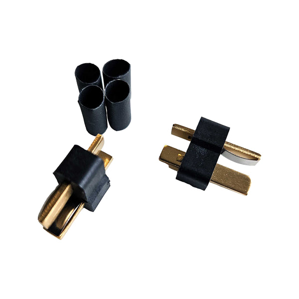 WS Deans Ultra Plug HB, High Temp, Black, Male 2-Pack, w/Shrink