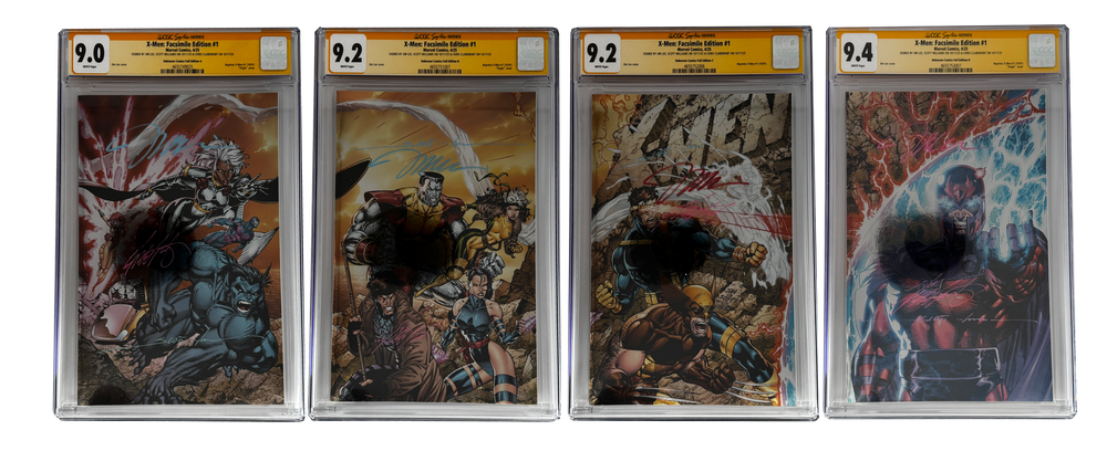 [TRIPLE SIGNED CGC YELLOW LABEL 4 PACK FOIL] X-Men 1991 #1 Facsimile Jim Lee | Claremont |  Williams Cover Var [Set #4]