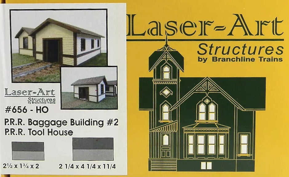 Branchline Laser-Art 656 HO PRR Baggage Bldg and Tool House Kit
