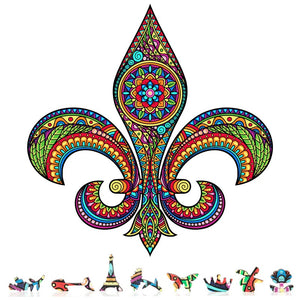 ZenChalet Puzzles ZenChalet - Fleur De Lis Wooden Puzzle, 500 Pcs