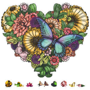 ZenChalet Puzzles ZenChalet - Flower Heart Wooden Puzzle 200 Pcs