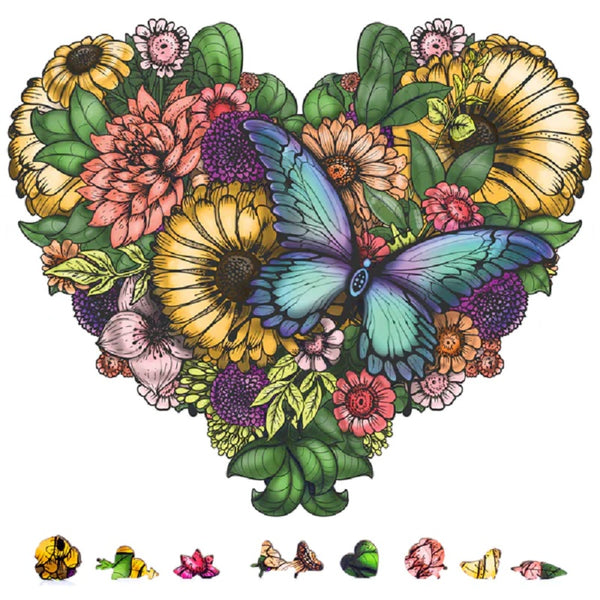 ZenChalet Puzzles ZenChalet - Flower Heart Wooden Puzzle 200 Pcs