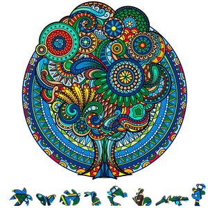 ZenChalet Puzzles ZenChalet - Floral Retro Wooden Puzzle 200 Pcs