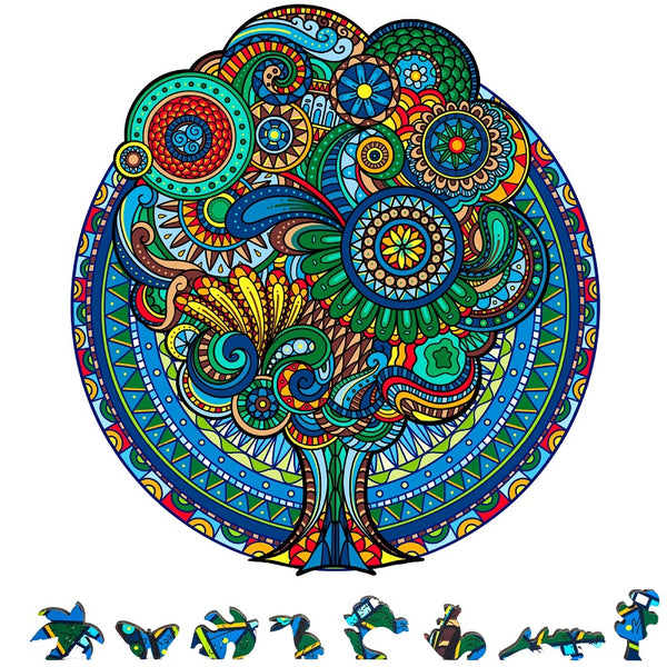 ZenChalet Puzzles ZenChalet - Floral Retro Wooden Puzzle 200 Pcs