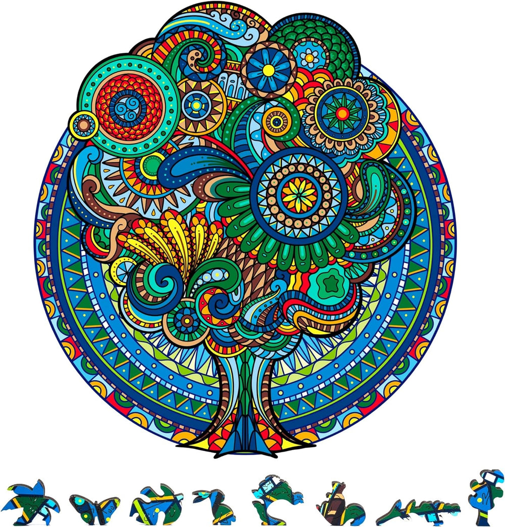 ZenChalet - Floral Retro Wooden Jigsaw Puzzle, 500 Pcs