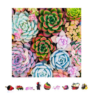 ZenChalet Puzzles ZenChalet - Succulent Sensation Wooden Puzzle, 500 Pcs