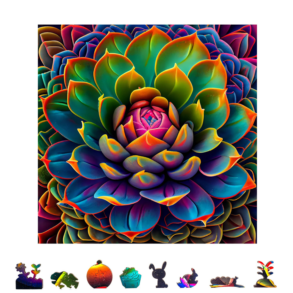 ZenChalet - Simply Succulent Wooden Puzzle, 500 Pcs