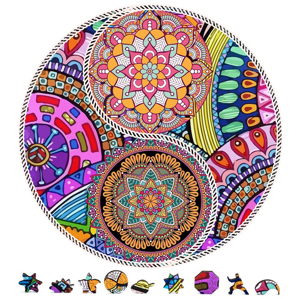 ZenChalet Puzzles ZenChalet - Yin Yang Flowers Wooden Puzzle 200 Pcs